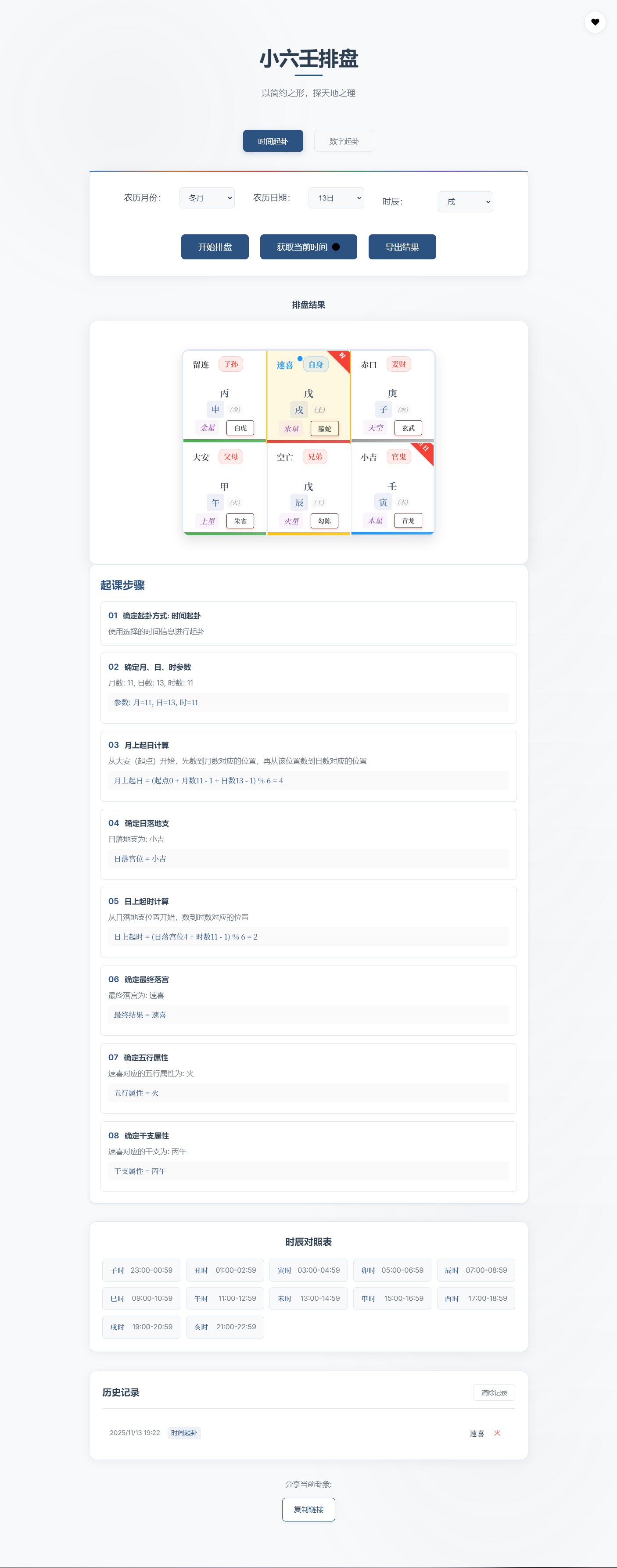 小六壬排盘工具源码 自适应双端插图 小六壬排盘工具源码 自适应双端插图